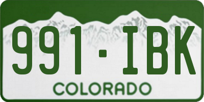 CO license plate 991IBK