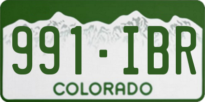 CO license plate 991IBR