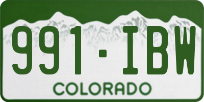 CO license plate 991IBW