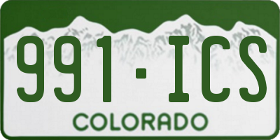 CO license plate 991ICS