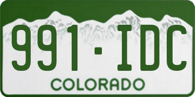 CO license plate 991IDC