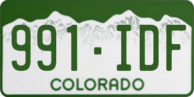 CO license plate 991IDF