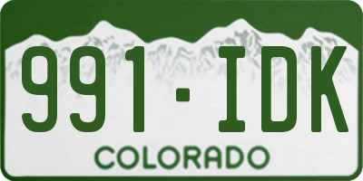 CO license plate 991IDK
