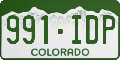 CO license plate 991IDP