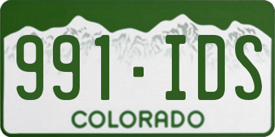 CO license plate 991IDS