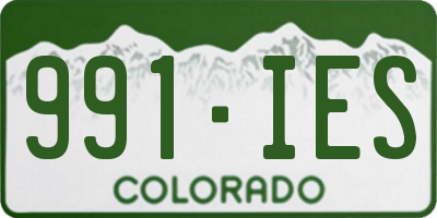 CO license plate 991IES