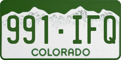 CO license plate 991IFQ