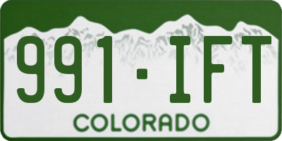 CO license plate 991IFT