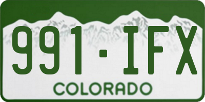CO license plate 991IFX