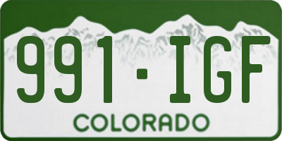 CO license plate 991IGF