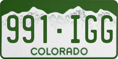 CO license plate 991IGG
