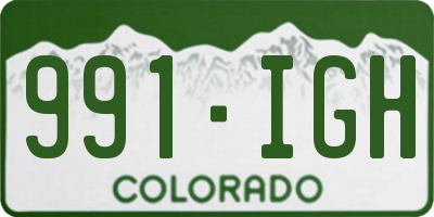 CO license plate 991IGH