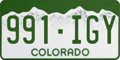 CO license plate 991IGY