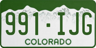 CO license plate 991IJG