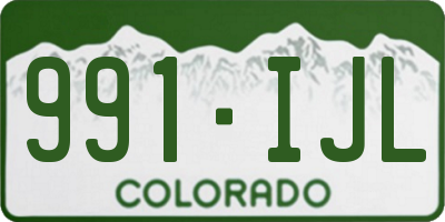 CO license plate 991IJL