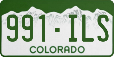 CO license plate 991ILS