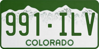 CO license plate 991ILV