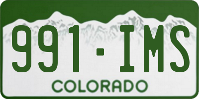 CO license plate 991IMS