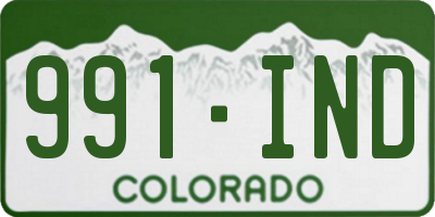CO license plate 991IND