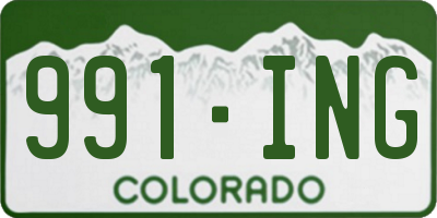 CO license plate 991ING