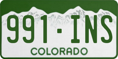 CO license plate 991INS