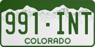 CO license plate 991INT