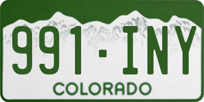 CO license plate 991INY