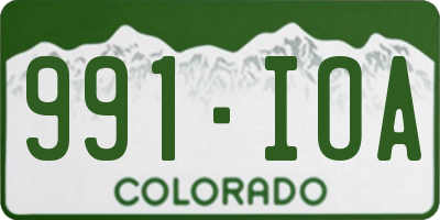 CO license plate 991IOA