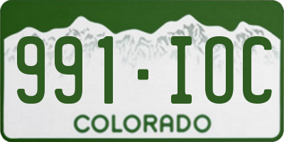 CO license plate 991IOC