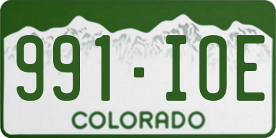 CO license plate 991IOE
