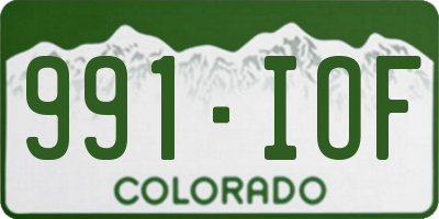 CO license plate 991IOF