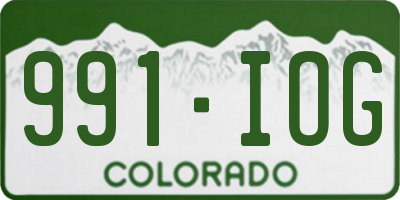 CO license plate 991IOG