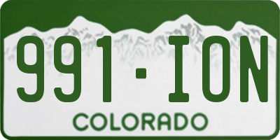 CO license plate 991ION