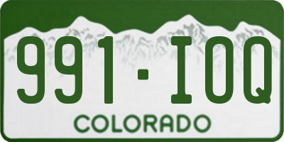 CO license plate 991IOQ