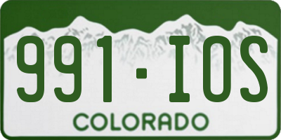 CO license plate 991IOS