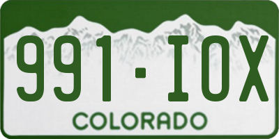 CO license plate 991IOX