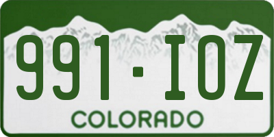CO license plate 991IOZ