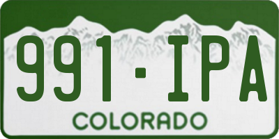CO license plate 991IPA
