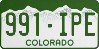 CO license plate 991IPE
