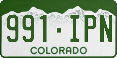 CO license plate 991IPN