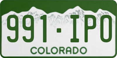 CO license plate 991IPO