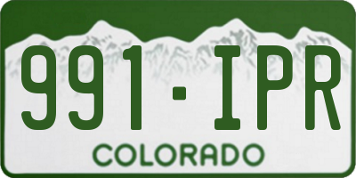 CO license plate 991IPR