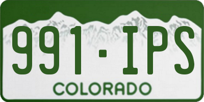 CO license plate 991IPS