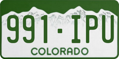 CO license plate 991IPU