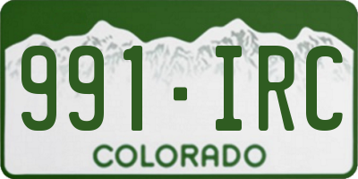 CO license plate 991IRC
