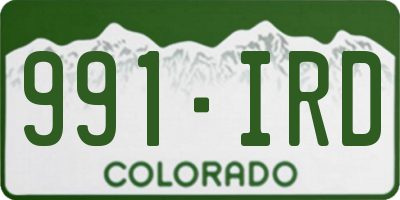 CO license plate 991IRD
