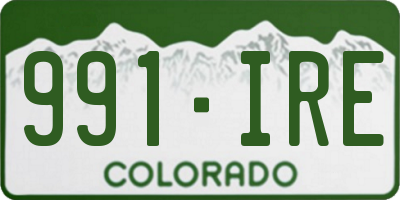 CO license plate 991IRE