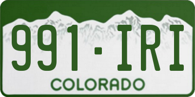 CO license plate 991IRI