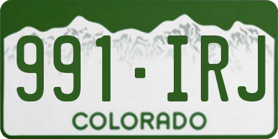 CO license plate 991IRJ