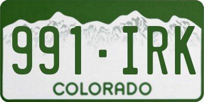 CO license plate 991IRK